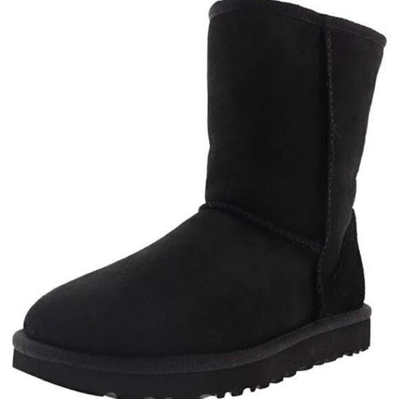 UGG Women's Classic Short II Boot Sheepskin, Black - Picture 1 of 10